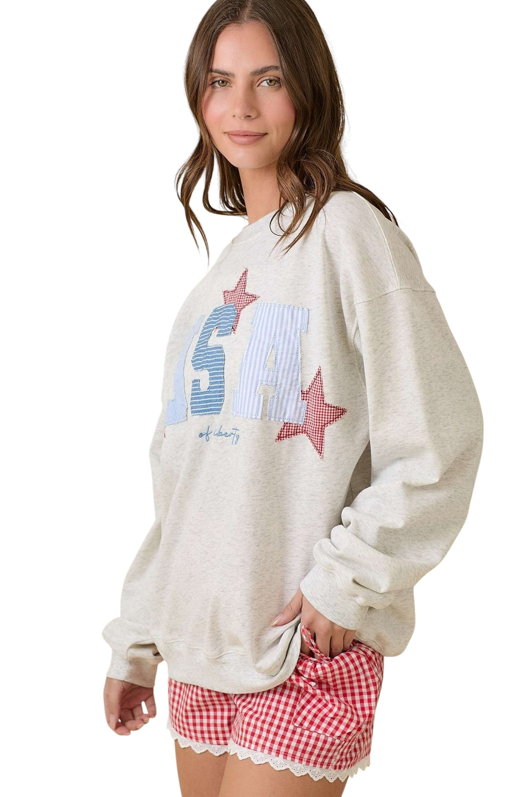 Land Of Liberty Patchwork Pullover