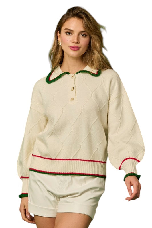 Crandall Ruffle Collar Sweater