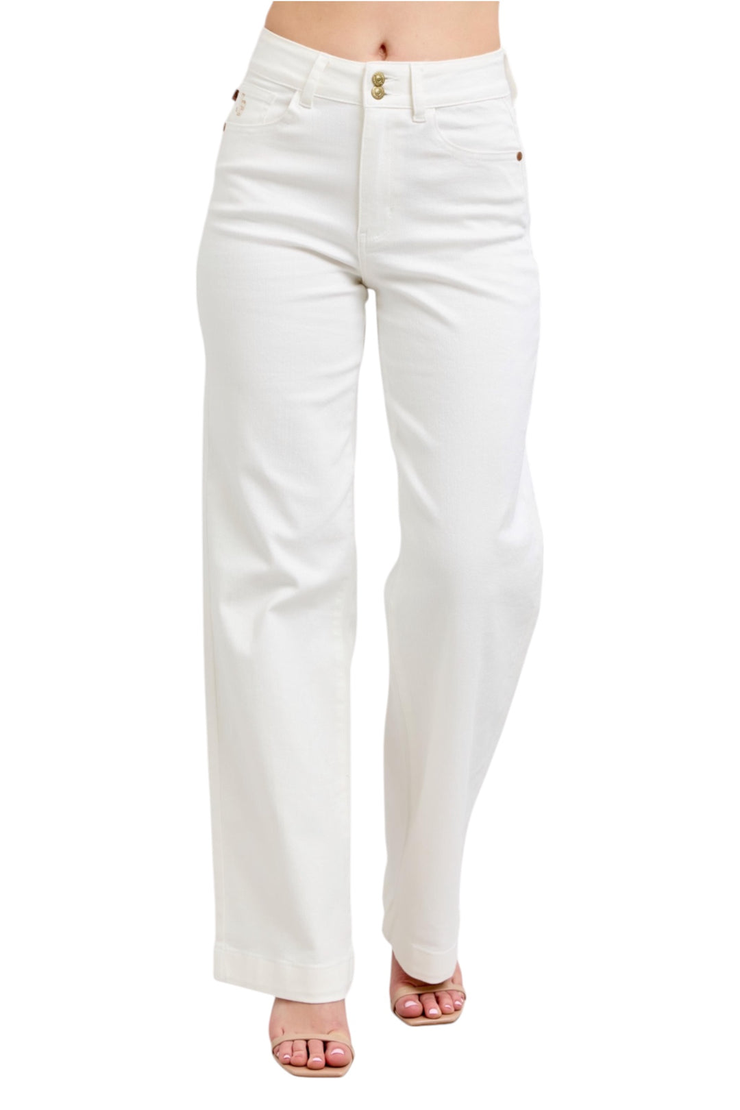 White Double Button Trouser Judy Blue Jeans