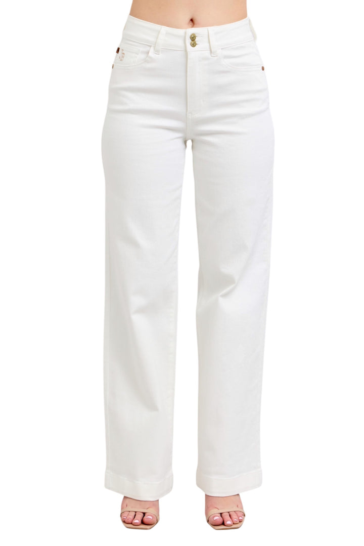 White Double Button Trouser Judy Blue Jeans