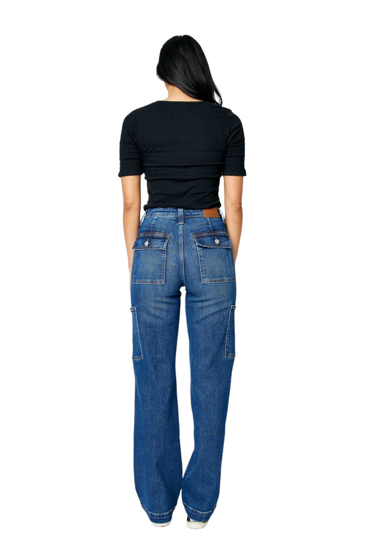 High Waisted Cargo Wide Leg Judy Blue Jeans