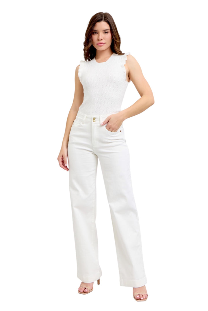 White Double Button Trouser Judy Blue Jeans