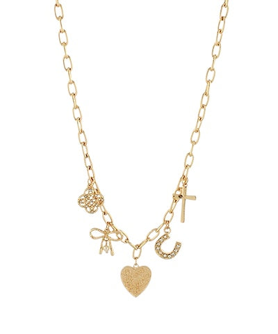 Bow & Heart Charm Necklace