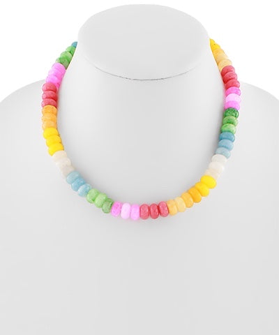 Beaded Semi Stone Necklace