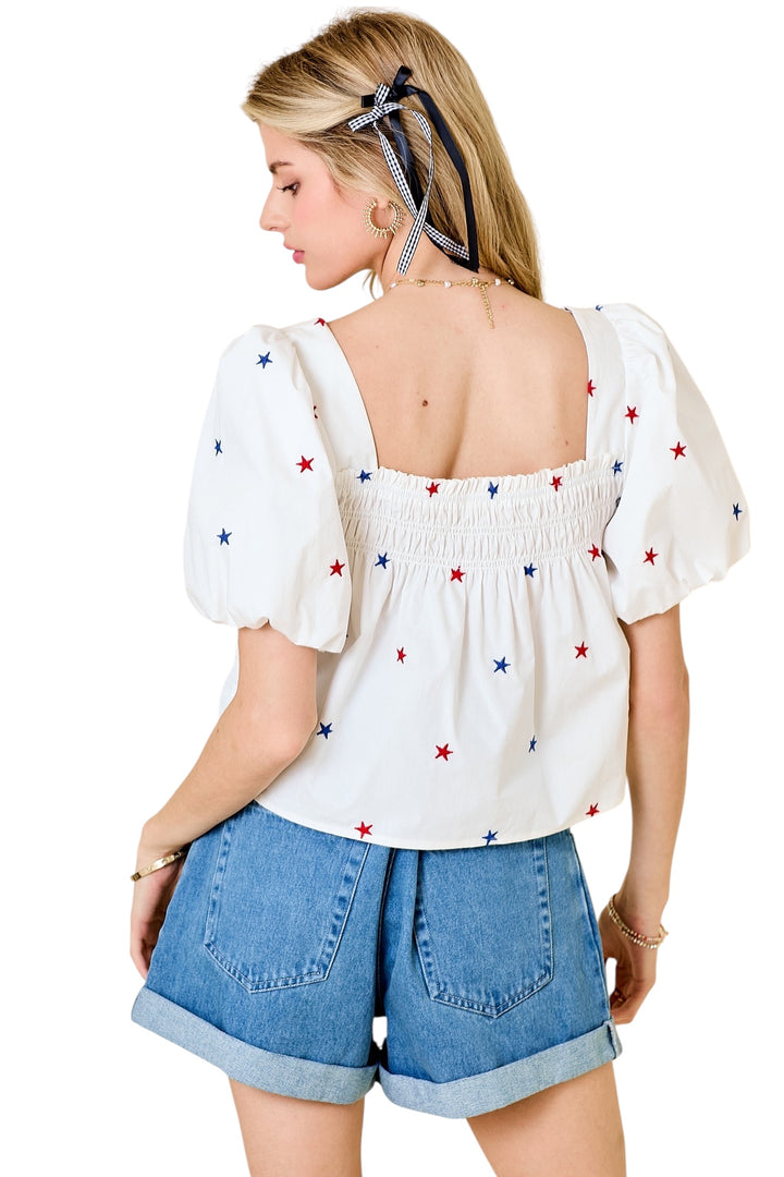 Sayre Stars Poplin Top