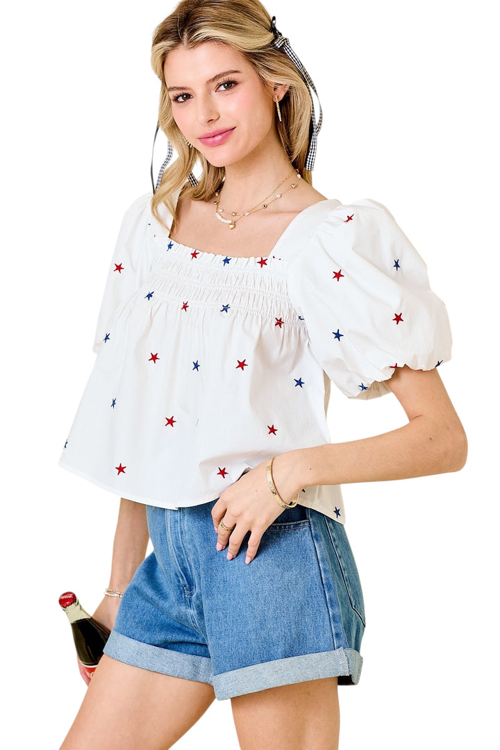 Sayre Stars Poplin Top