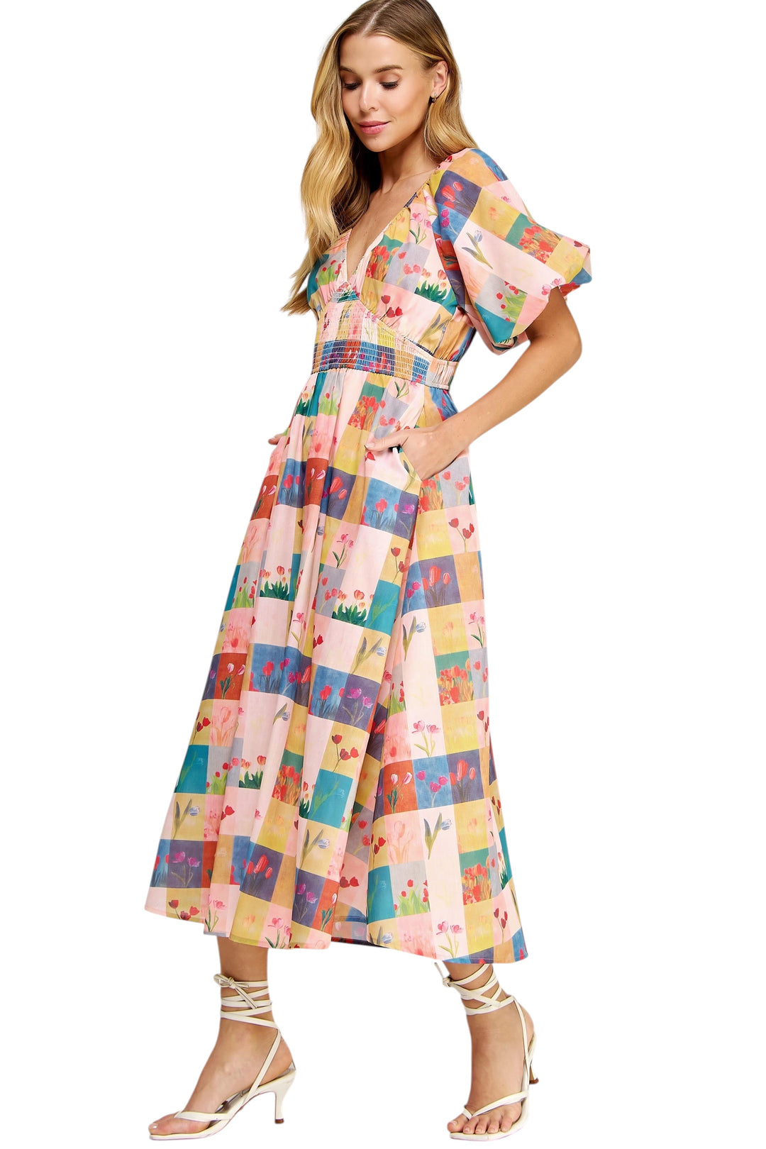 Cooper Balloon Sleeve Midi Dress