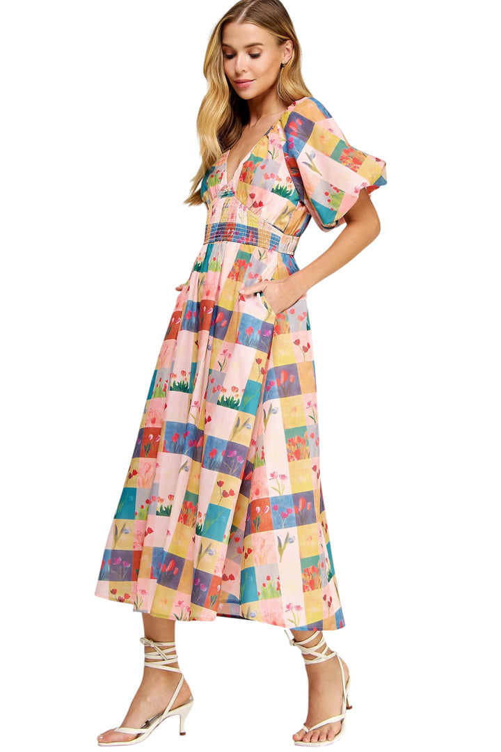 Cooper Balloon Sleeve Midi Dress