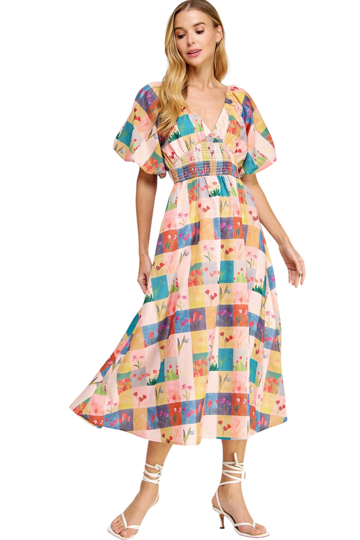 Cooper Balloon Sleeve Midi Dress
