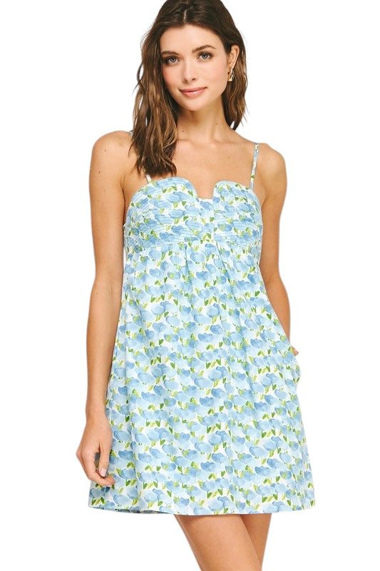 Finley Top Stitch Floral Mini Dress