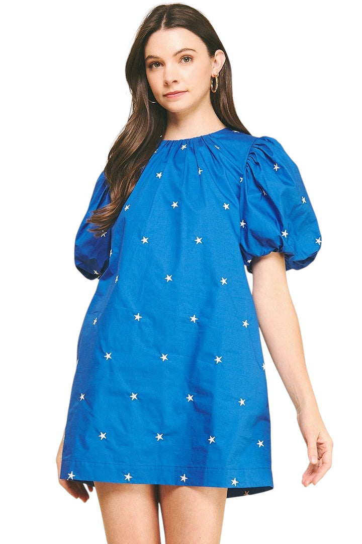 Eleanor Star Embroidered Mini Dress