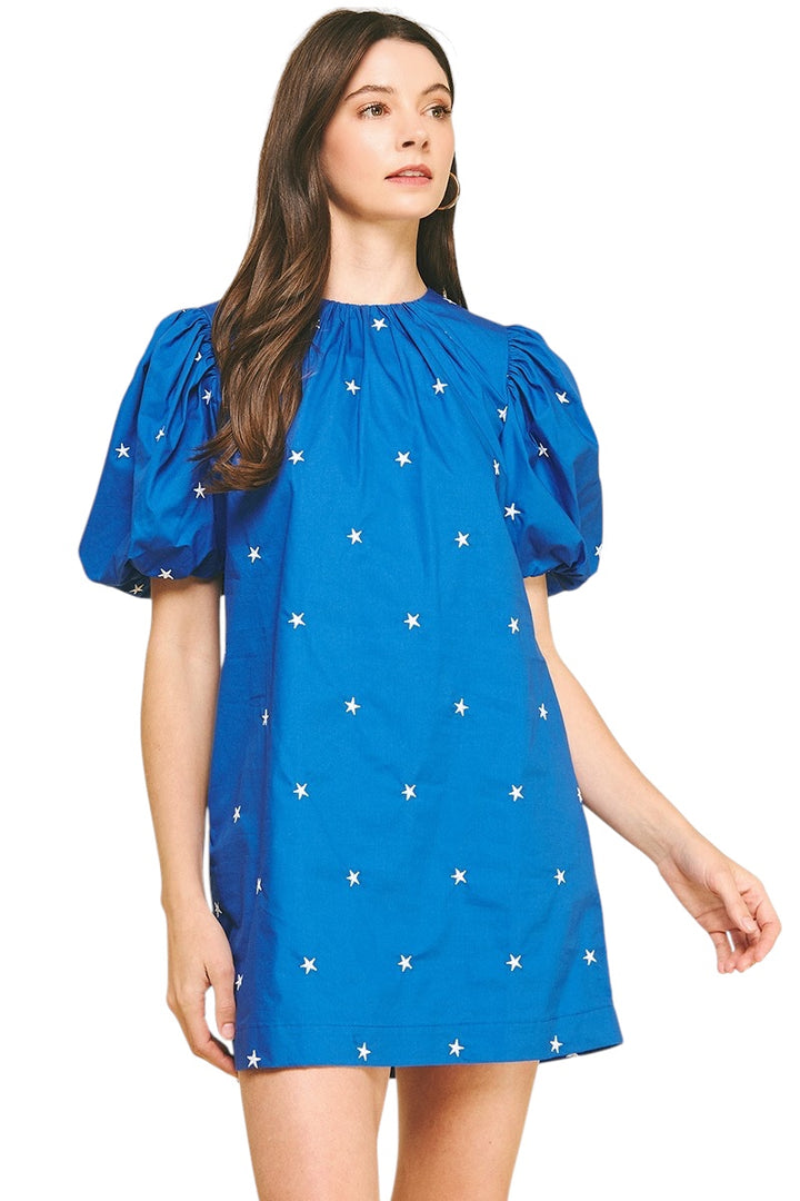Eleanor Star Embroidered Mini Dress