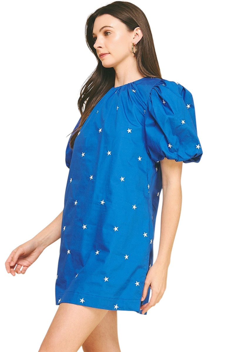 Eleanor Star Embroidered Mini Dress
