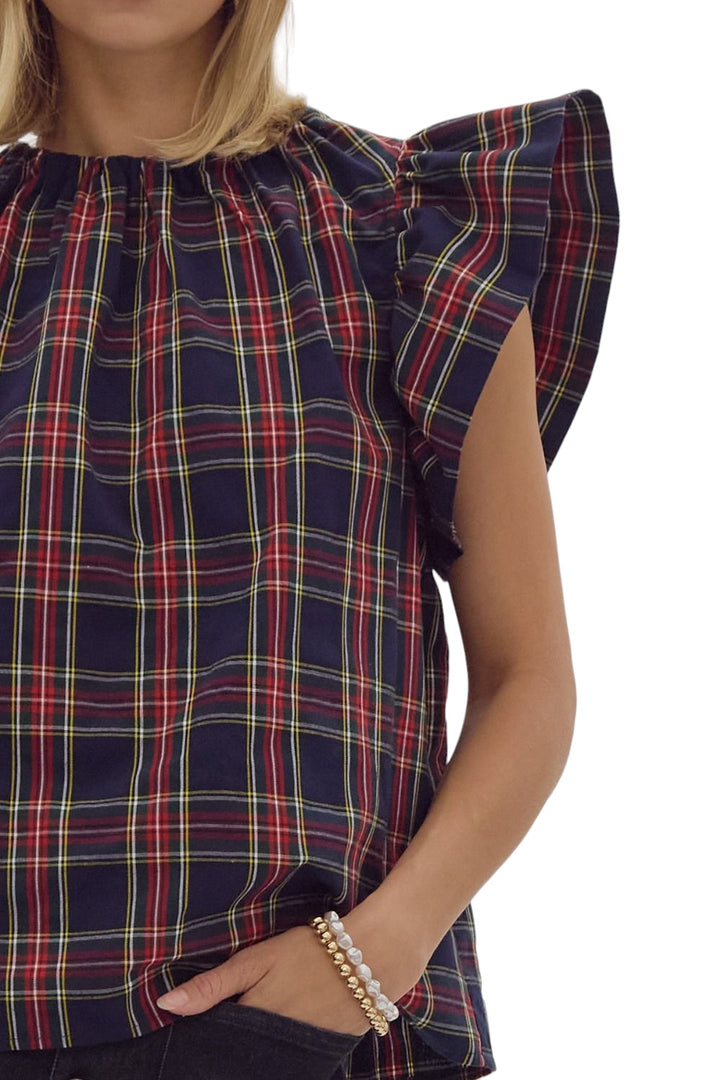 James Plaid Printed Top