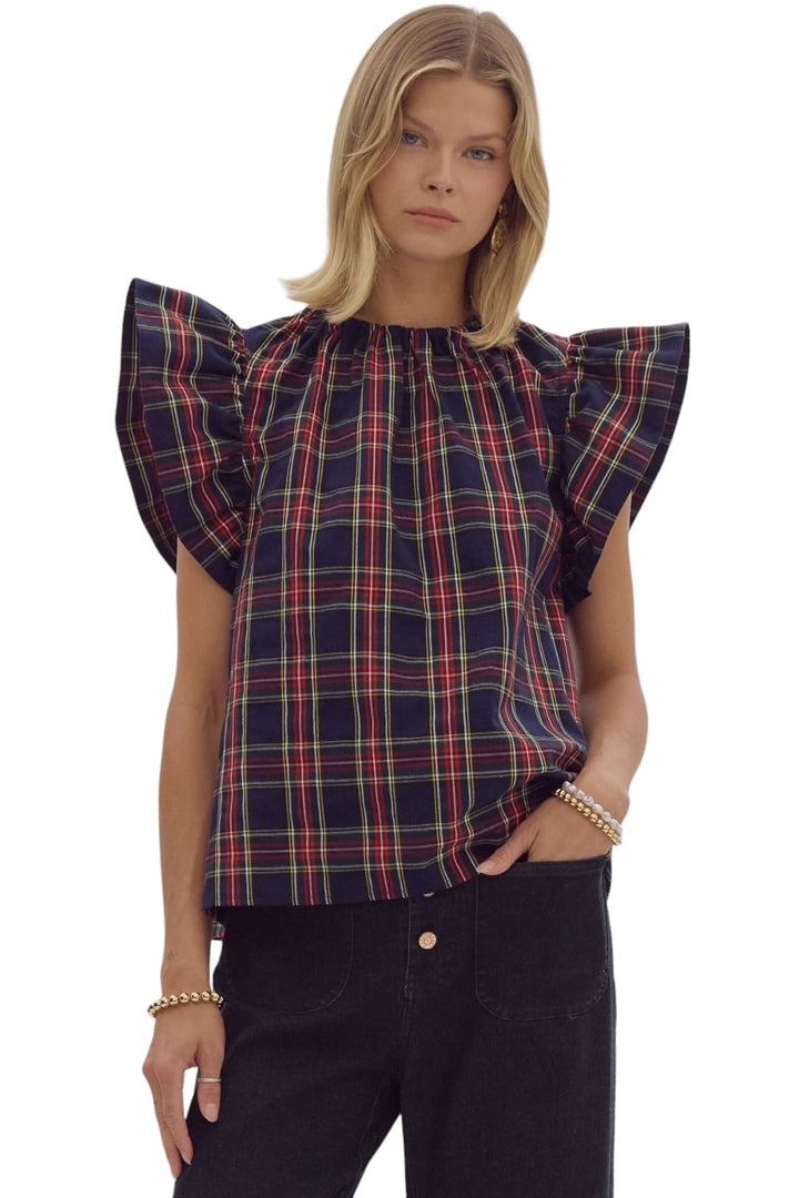 James Plaid Printed Top