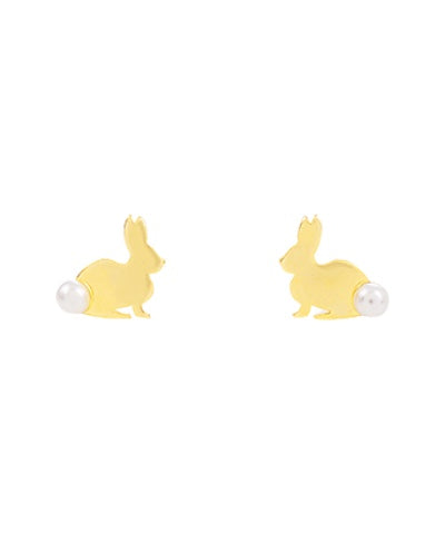 Pearl Rabbit Tail Studs