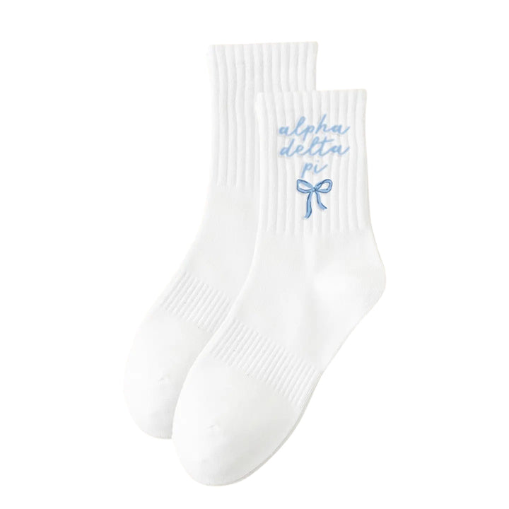 Embroidered Sorority Crew Socks