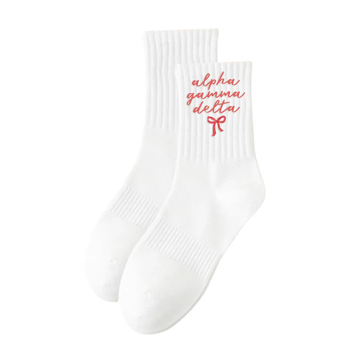 Embroidered Sorority Crew Socks