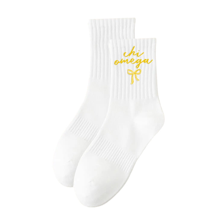 Embroidered Sorority Crew Socks