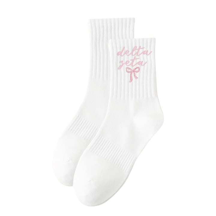 Embroidered Sorority Crew Socks