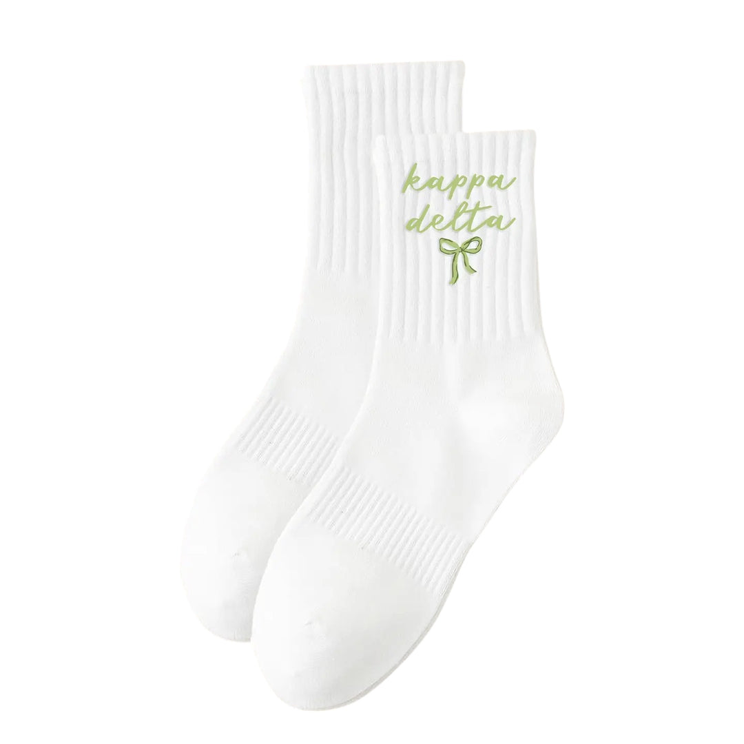 Embroidered Sorority Crew Socks