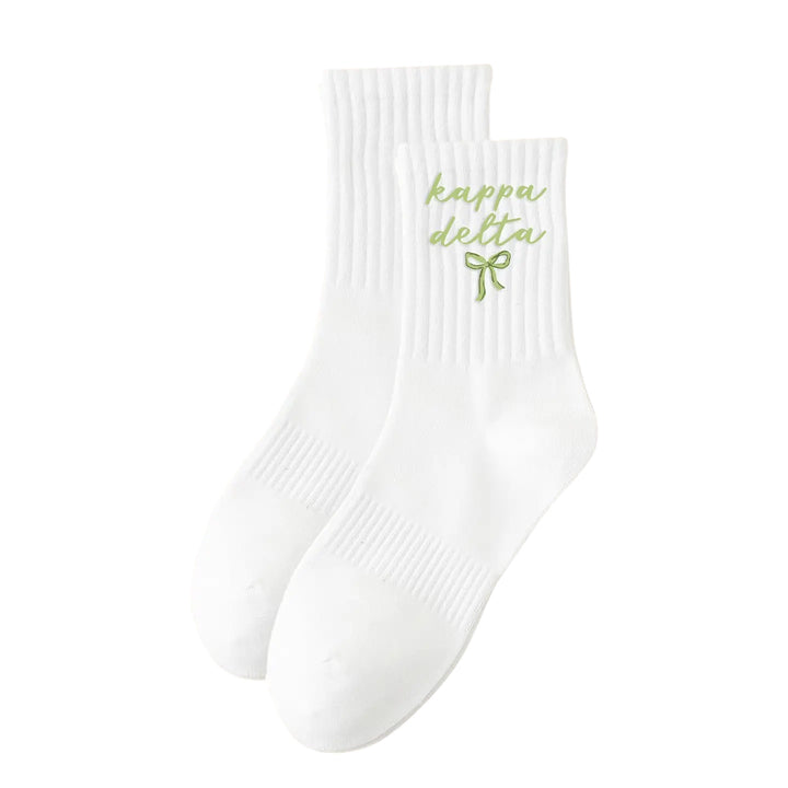 Embroidered Sorority Crew Socks