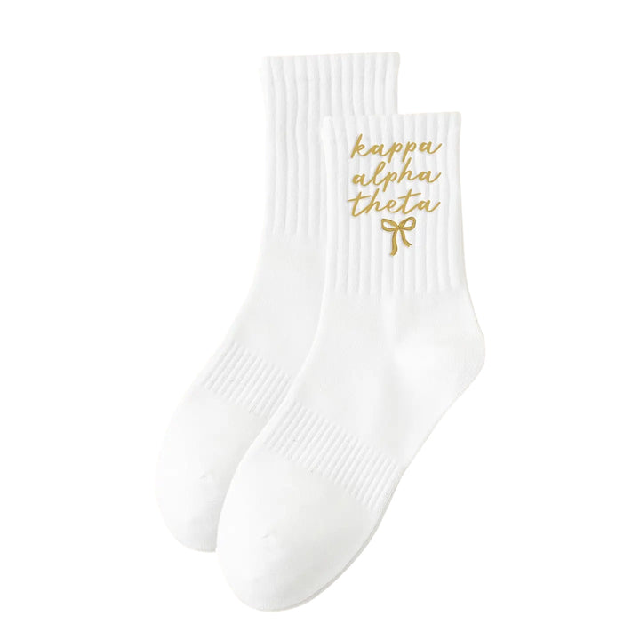 Embroidered Sorority Crew Socks