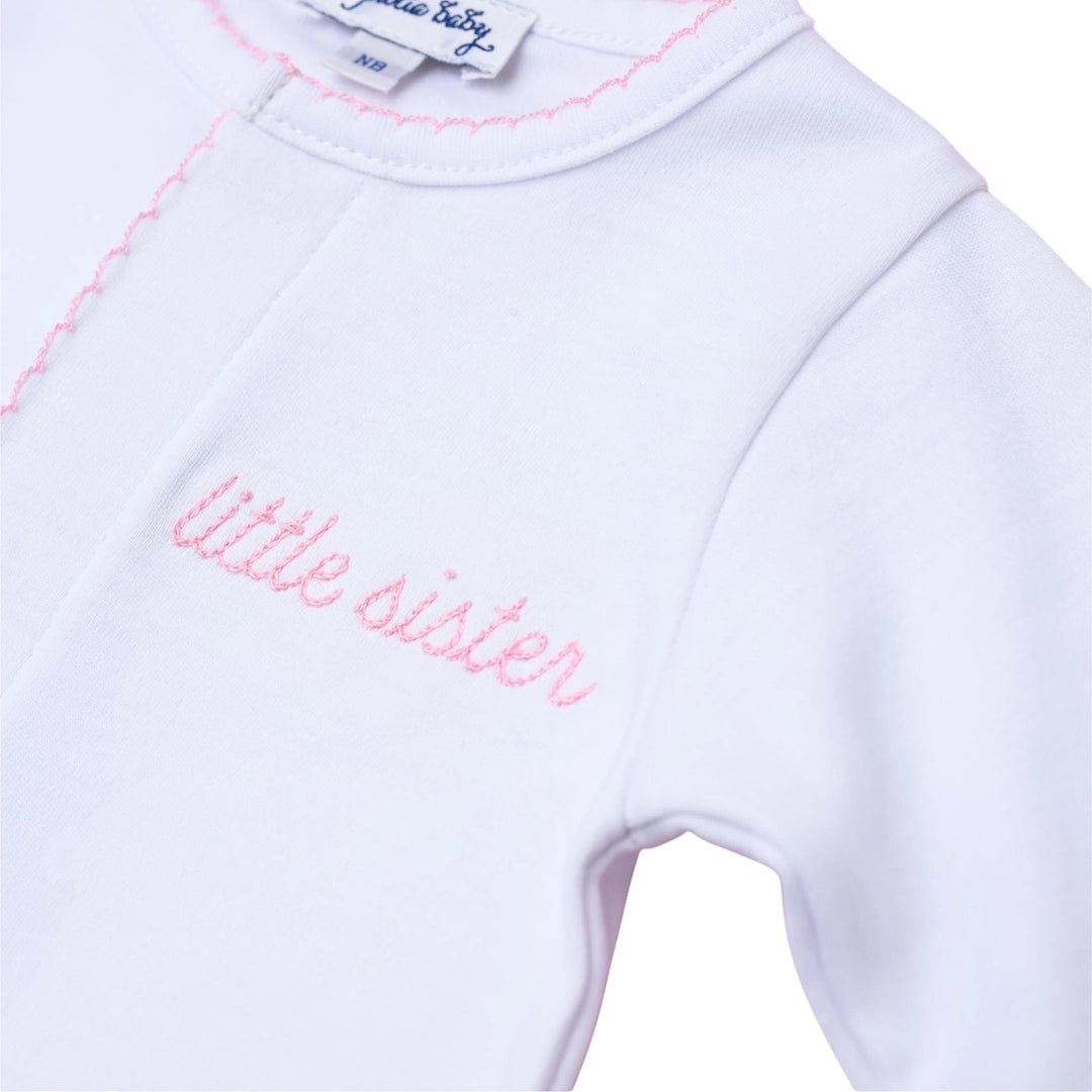 Little Sister Embroidered Footie