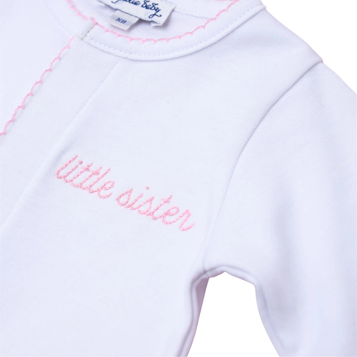 Little Sister Embroidered Footie