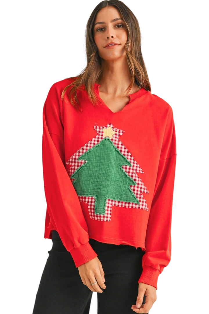 Finch Applique Tree Pullover