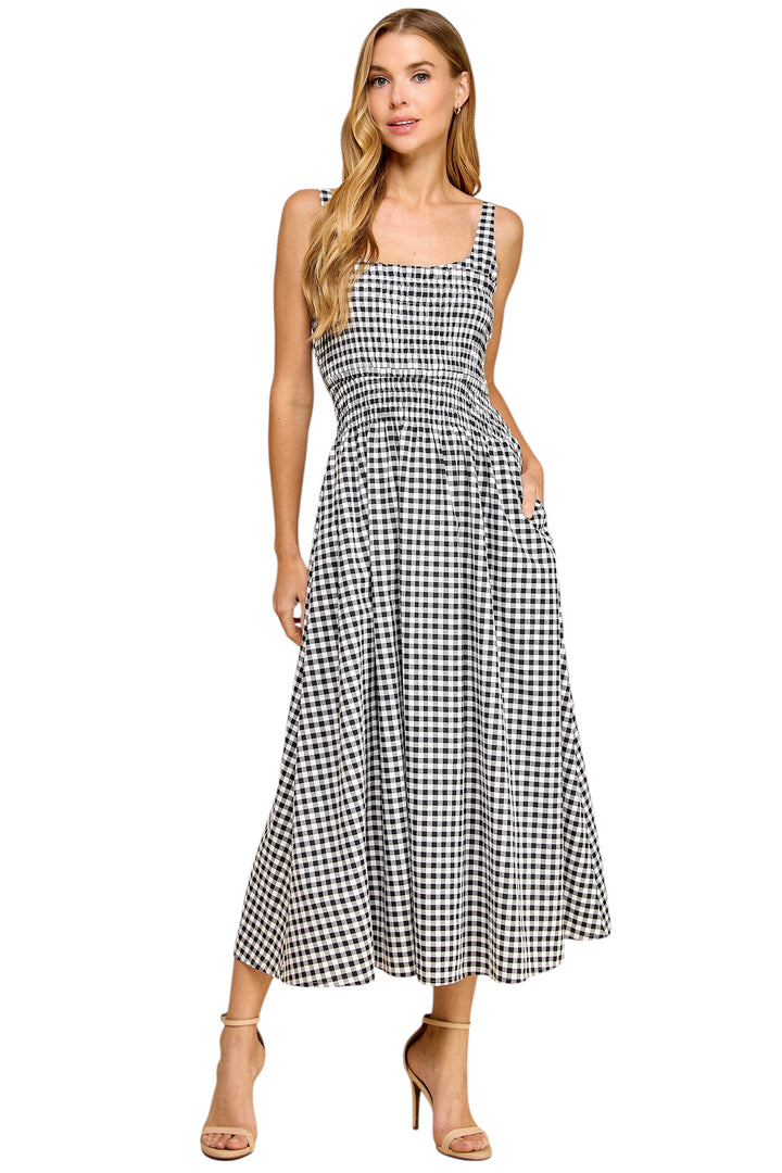Hattie Gingham Midi Dress