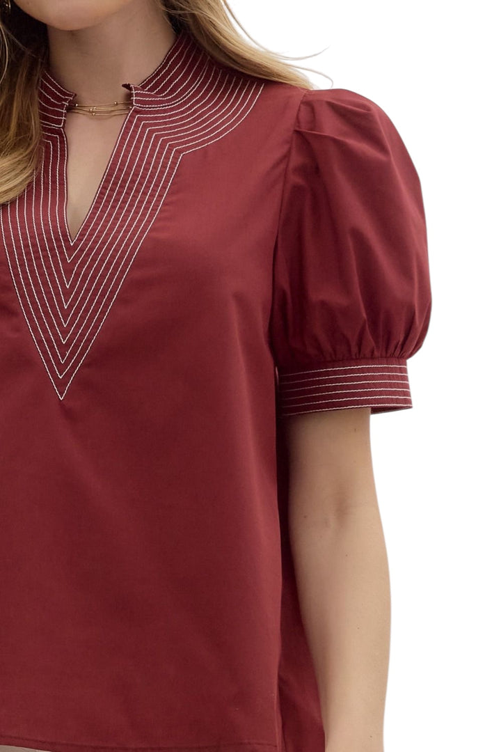 Baker Contrast Stitch Top