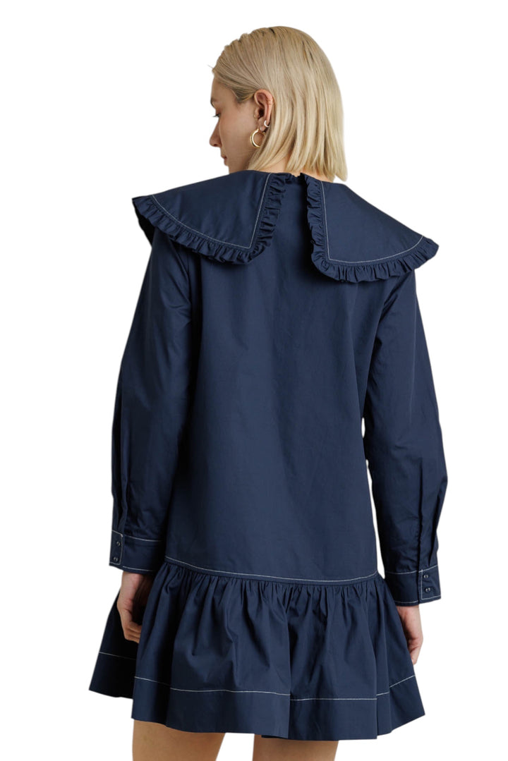 Clarins Oversized Collar Mini Dress