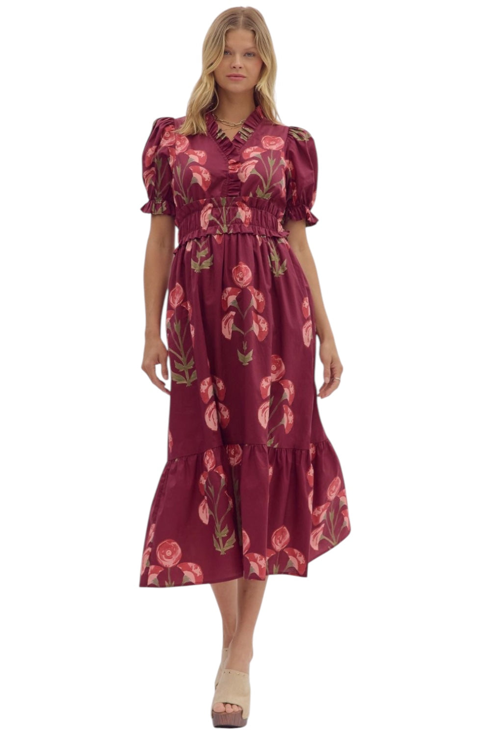 Seercy Floral Midi Dress
