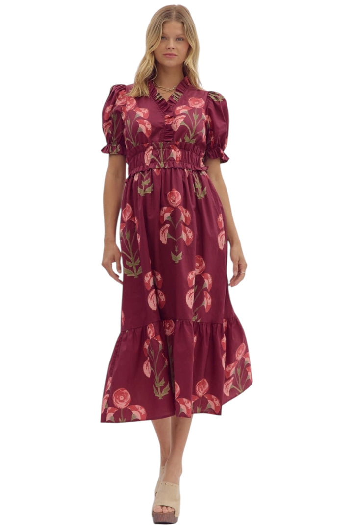 Seercy Floral Midi Dress