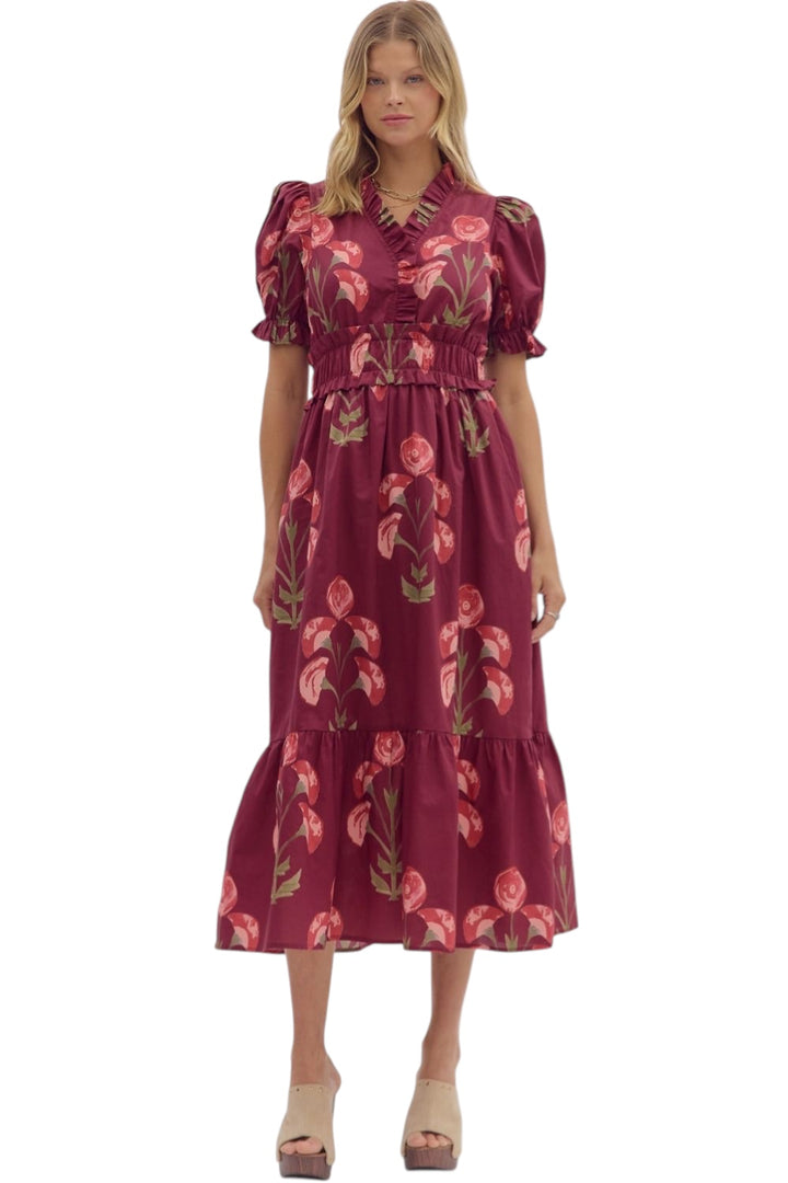 Seercy Floral Midi Dress