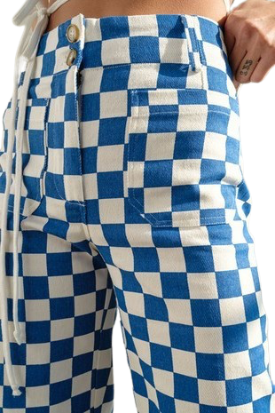 Demi Royal Checkered Pants