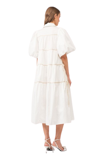 Hampton Puff Sleeve Midi Dress