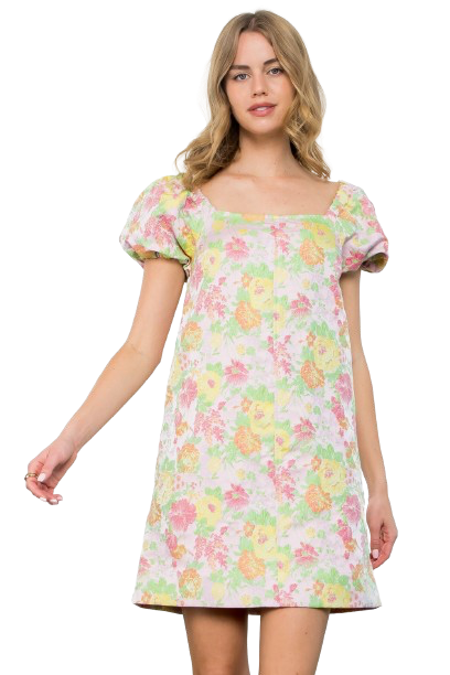 Hayes Textured Floral Mini Dress