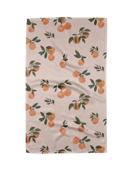 Pretty In Peach Geometry Kitchen Tea Towel