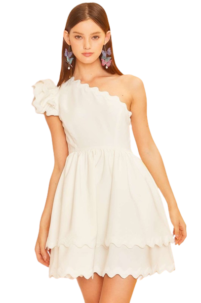 Tulum Scallop Trim Mini Dress