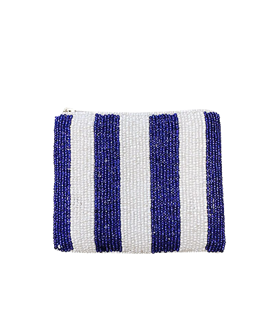 Game Day Striped Beaded Coin Purse