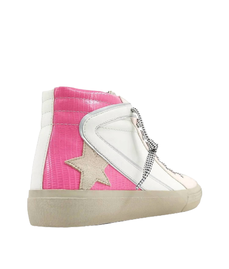 Rooney High Top Pink Lizard Sneaker