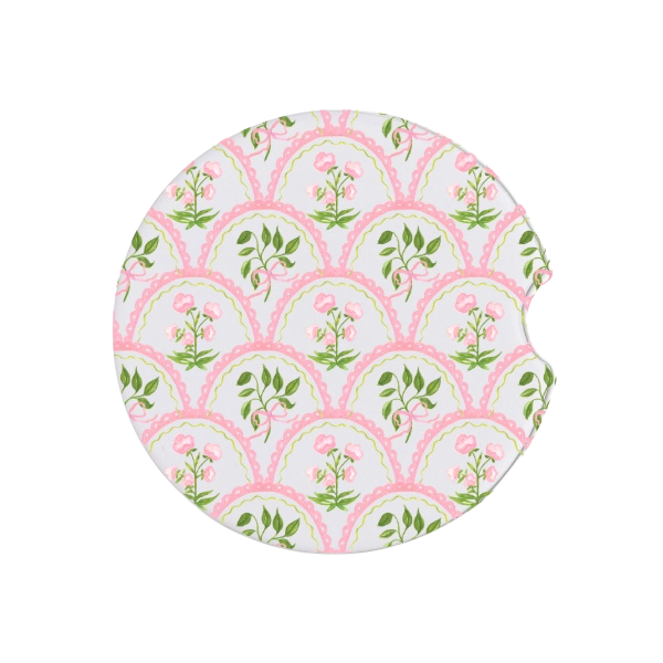 Pink Floral Car Coaster