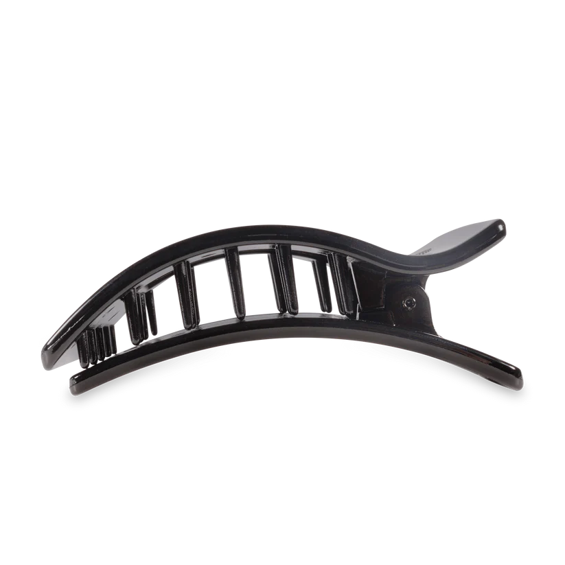 Jet Black Large Flat Rectangle Teleties Clip