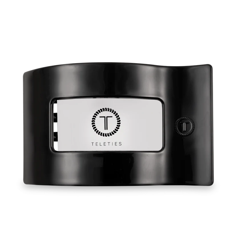 Jet Black Large Flat Rectangle Teleties Clip