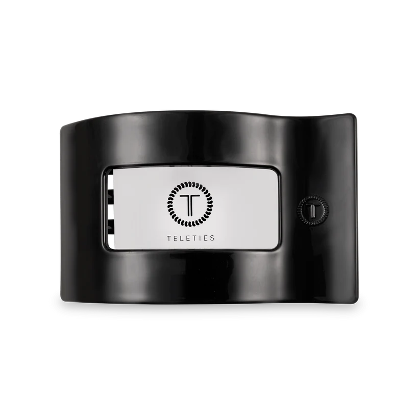 Jet Black Medium Flat Rectangle Teleties Clip