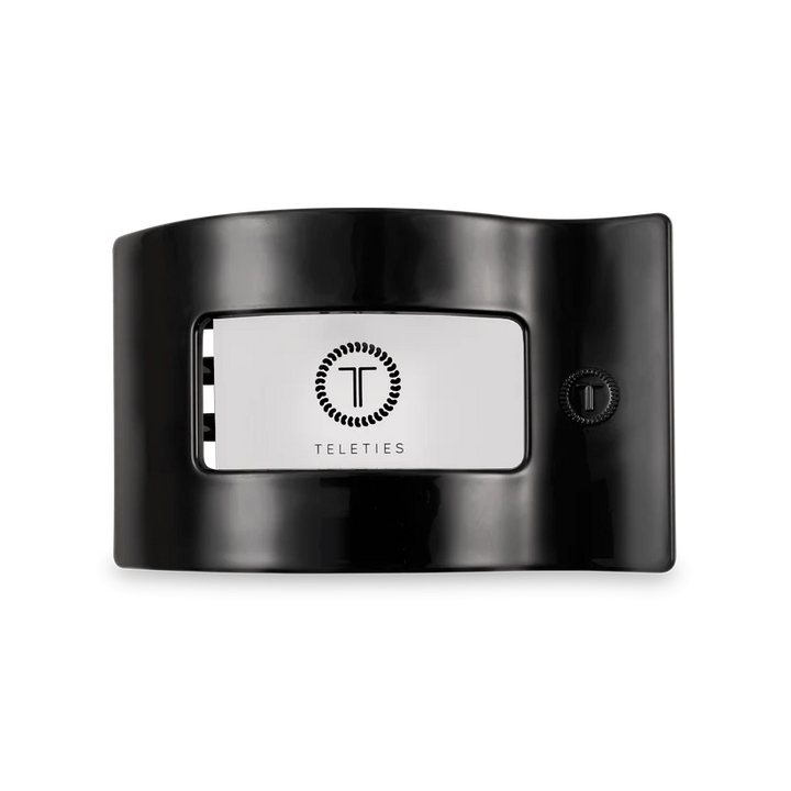 Jet Black Medium Flat Rectangle Teleties Clip