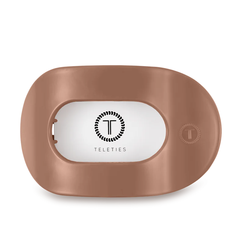 Mocha Mousse Large Flat Round Teleties Clip