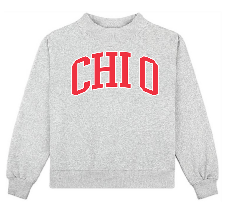 Chi O Campus Mock Neck Crew
